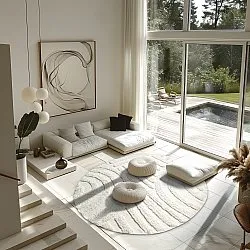 Tappeti rotondi - Margo Natural Cotton Shaggy (offwhite)