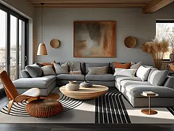 Tappeto Wilton - Moudania (beige/nero/arancione)