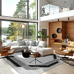 Tappeto Wilton - Olympia (nero/bianco)