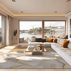 Tappeto Wilton - Padova (marrone/bianco/oro)