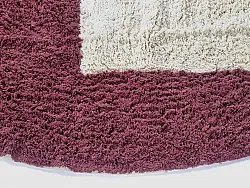 Tappeti rotondi - Ricco Natural Cotton Shaggy (offwhite/borgogna)