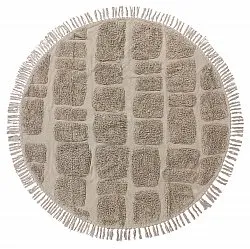 Tappeti rotondi - Salem Natural Cotton Shaggy (tortora)