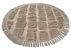 Tappeti rotondi - Salem Natural Cotton Shaggy (tortora)