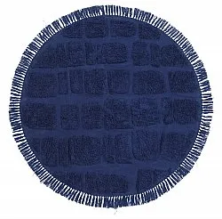 Tappeti rotondi - Salem Natural Cotton Shaggy (blu scuro)