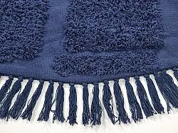 Tappeti rotondi - Salem Natural Cotton Shaggy (blu scuro)