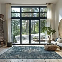 Tappeto Wilton - Santi (blu/beige)