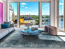 Tappeto Wilton - Santi (blu/beige)