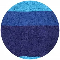 Tappeti rotondi - Taro Natural Cotton Shaggy (blu)