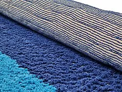 Tappeti rotondi - Taro Natural Cotton Shaggy (blu)