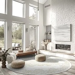Tappeto rotondo - Valenza (bianco/beige)