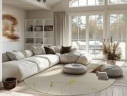 Tappeto rotondo - Vieste (beige/oro)
