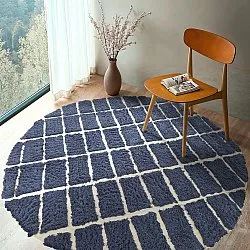 Tappeto rotondo - Zola Natural Cotton Shaggy (blu)
