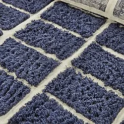 Tappeto rotondo - Zola Natural Cotton Shaggy (blu)