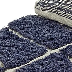 Tappeto rotondo - Zola Natural Cotton Shaggy (blu)