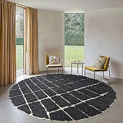 Tappeto rotondo - Zola Natural Cotton Shaggy (grigio scuro)
