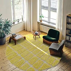 Tappeto rotondo - Zola Natural Cotton Shaggy (giallo)