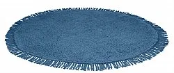 Tappeti rotondi - Alba Natural Cotton Shaggy (blu)