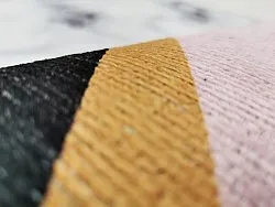 Tappeto rotondo - Savino (nero/bianco/rosa)