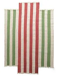 Tappeto di lana irregolare - Kystaro (crema/verde/rosso)