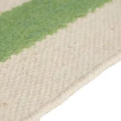 Tappeto di lana irregolare - Kystaro (crema/verde/rosso)