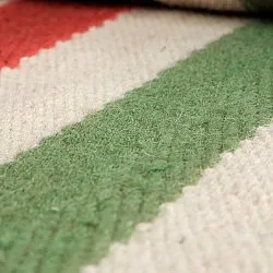 Tappeto di lana irregolare - Kystaro (crema/verde/rosso)