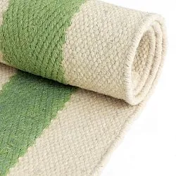 Tappeto di lana irregolare - Kystaro (crema/verde/rosso)
