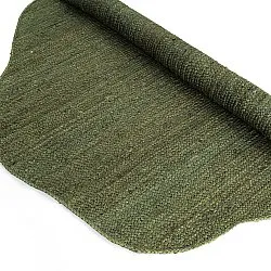 Tappeto rotondo irregolare in juta - San Francisco (verde militare)