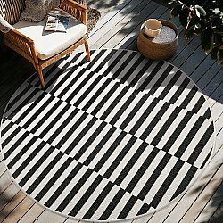 Tappeto rotondo - Indoor/Outdoor Otto (nero)