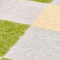 Coperte - Plaid in misto lana - Audrey Check (beige/verde/viola)