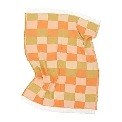 Coperte - Plaid in misto lana - Audrey Check (beige/giallo/arancione)