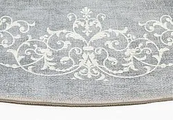 Tappeto rotondo - Santi (grigio/bianco)
