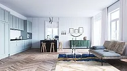 Tappeto Wilton - Padova (blu/bianco/oro)