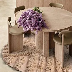 Tappeto rotondo - Cazorla Natural Cotton Shaggy (beige)