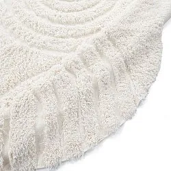Tappeto rotondo - Lindos Natural Cotton Shaggy (bianco)