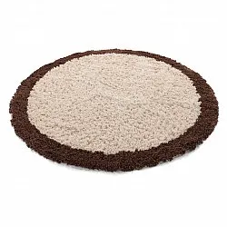 Tappeto rotondo - Sagres Natural Cotton Shaggy (bianco sporco/marrone)