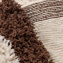 Tappeto rotondo - Sagres Natural Cotton Shaggy (bianco sporco/marrone)