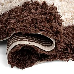 Tappeto rotondo - Sagres Natural Cotton Shaggy (bianco sporco/marrone)