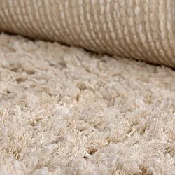 Tappeto rotondo - Sagres Natural Cotton Shaggy (bianco sporco/marrone)