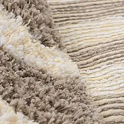 Tappeto rotondo - Thira Stripe Cotton Shaggy (crema/taupe)