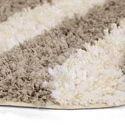 Tappeto rotondo - Thira Stripe Cotton Shaggy (crema/taupe)