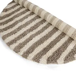 Tappeto rotondo - Thira Stripe Cotton Shaggy (crema/taupe)