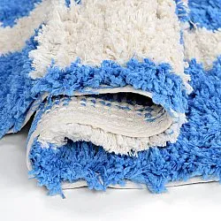 Tappeto rotondo - Atrani Natural Cotton Shaggy (blu)