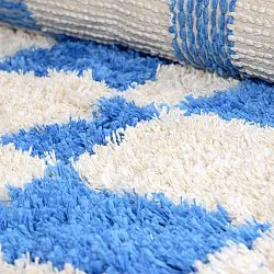 Tappeto rotondo - Atrani Natural Cotton Shaggy (blu)