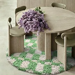 Tappeto rotondo - Atrani Natural Cotton Shaggy (verde)