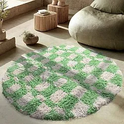 Tappeto rotondo - Atrani Natural Cotton Shaggy (verde)