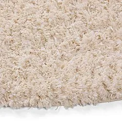 Tappeto rotondo - Begur Natural Cotton Shaggy (bianco sporco/bordeaux)