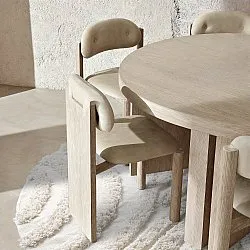 Tappeto rotondo - Cazorla Natural Cotton Shaggy (bianco)