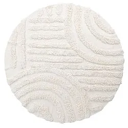Tappeto rotondo - Cazorla Natural Cotton Shaggy (bianco)