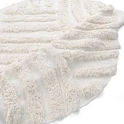 Tappeto rotondo - Cazorla Natural Cotton Shaggy (bianco)
