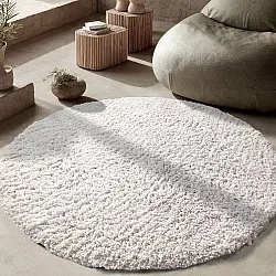 Tappeto rotondo - Combarro Solid Cotton Shaggy (crema)